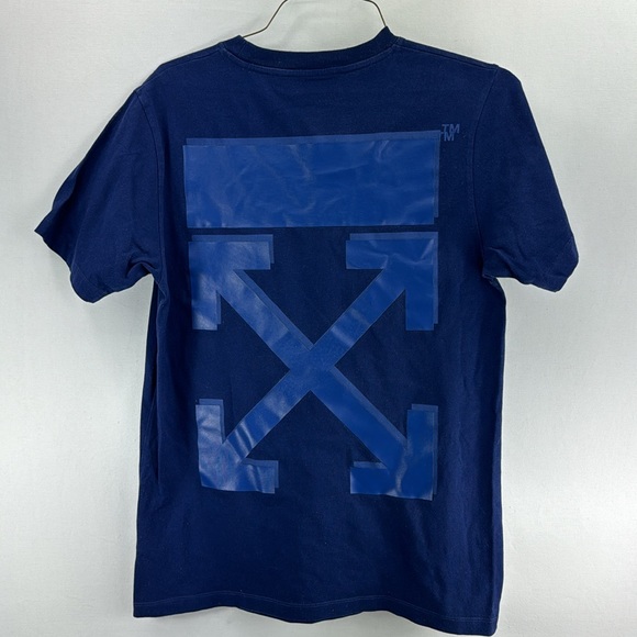 OFF-WHITE Rubber Arrows T-Shirt- Blue- Size M- Pre-Owned - Picture 3 of 8